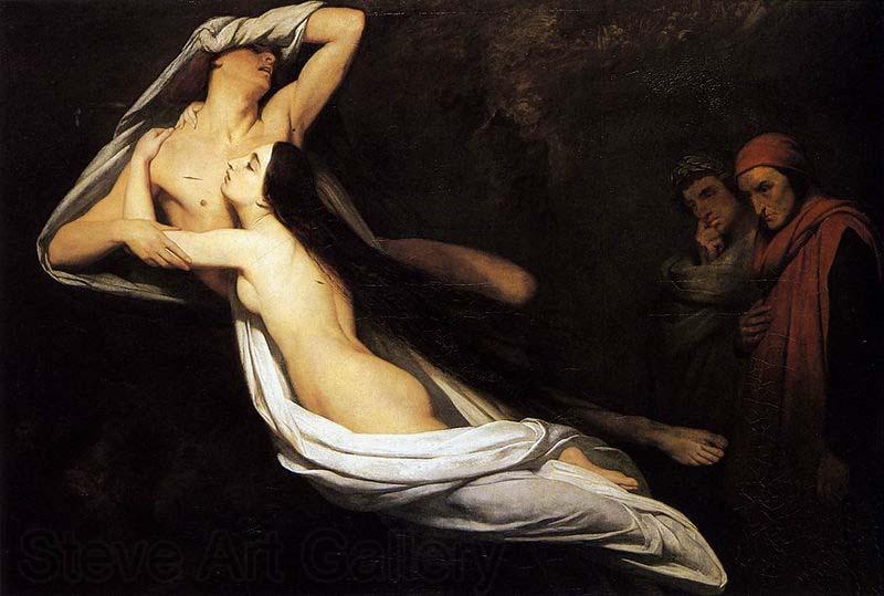 Ary Scheffer Dante and Virgil Encountering the Shades of Francesca de Rimini and Paolo in the Underworld